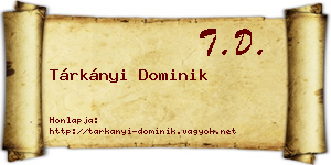 Tárkányi Dominik névjegykártya